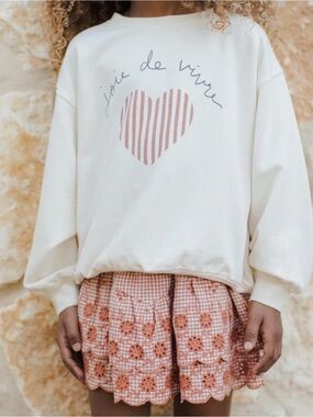 Rylee + Cru Joie De Vivre Oversized Crewneck size 8/9Y